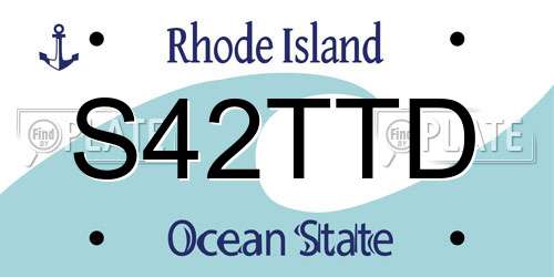 S42TTD Rhode Island License Plate