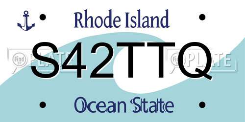 S42TTQ Rhode Island License Plate
