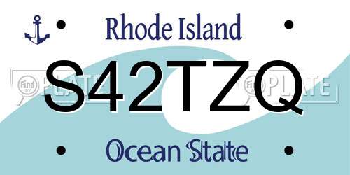 S42TZQ Rhode Island License Plate
