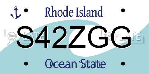 S42ZGG Rhode Island License Plate