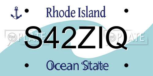 S42ZIQ Rhode Island License Plate