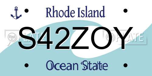S42ZOY Rhode Island License Plate