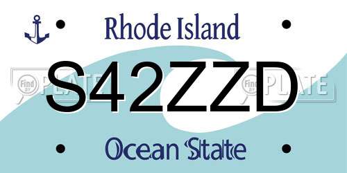 S42ZZD Rhode Island License Plate