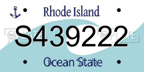 S439222 Rhode Island License Plate