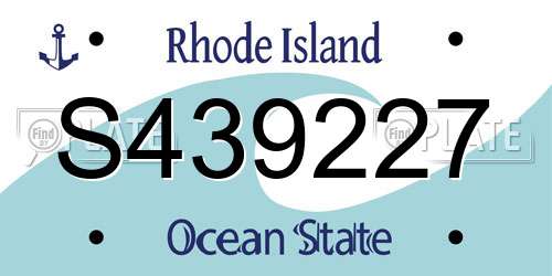 S439227 Rhode Island License Plate