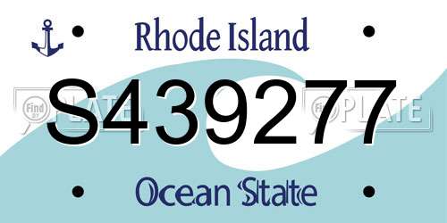 S439277 Rhode Island License Plate
