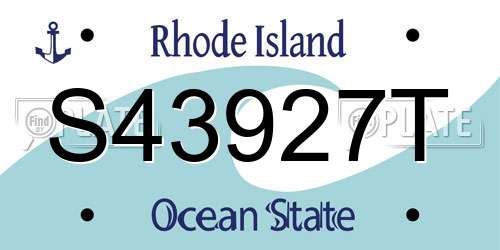 S43927T Rhode Island License Plate