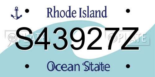 S43927Z Rhode Island License Plate