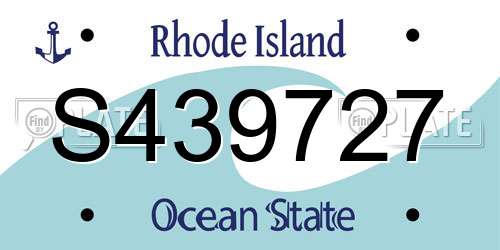 S439727 Rhode Island License Plate