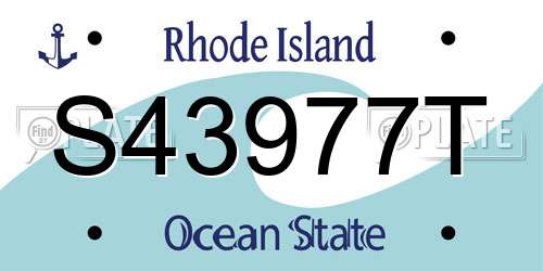 S43977T Rhode Island License Plate