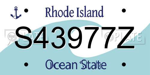 S43977Z Rhode Island License Plate