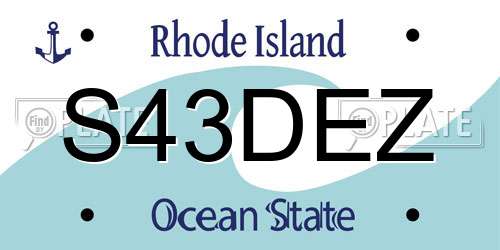 S43DEZ Rhode Island License Plate