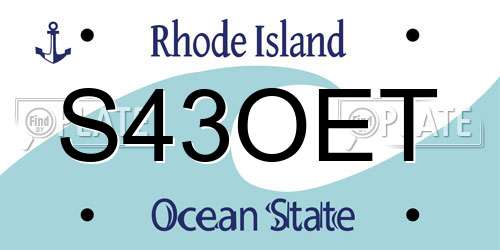 S43OET Rhode Island License Plate