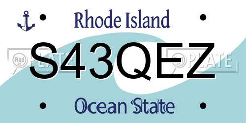 S43QEZ Rhode Island License Plate