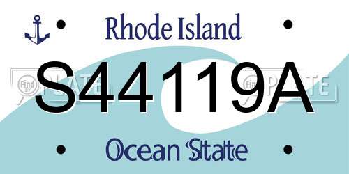 S44119A Rhode Island License Plate