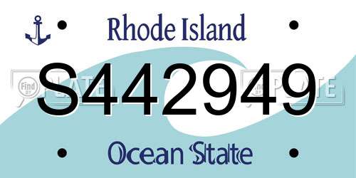 S442949 Rhode Island License Plate
