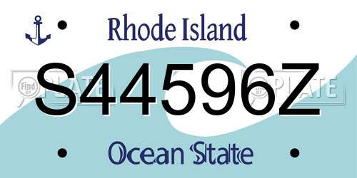 S44596Z Rhode Island License Plate