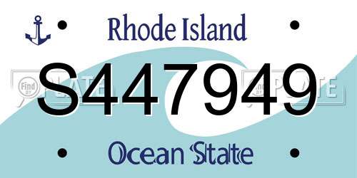 S447949 Rhode Island License Plate