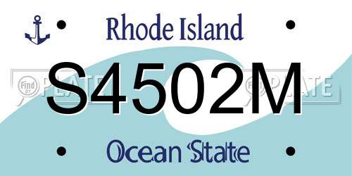 S4502M Rhode Island License Plate
