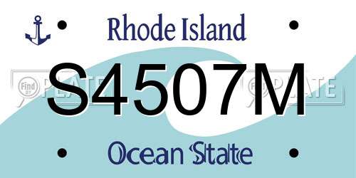 S4507M Rhode Island License Plate