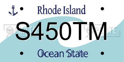 S450TM Rhode Island License Plate