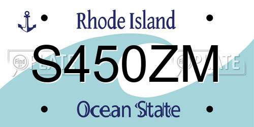 S450ZM Rhode Island License Plate