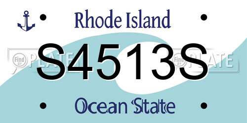 S4513S Rhode Island License Plate
