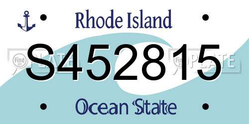 S452815 Rhode Island License Plate
