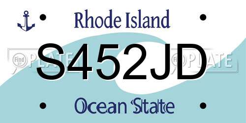 S452JD Rhode Island License Plate