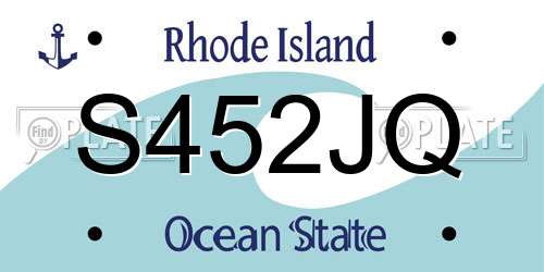 S452JQ Rhode Island License Plate