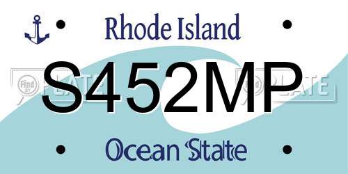 S452MP Rhode Island License Plate