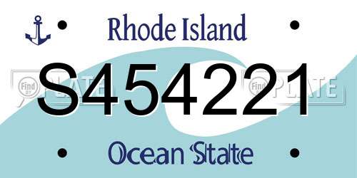 S454221 Rhode Island License Plate