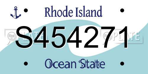 S454271 Rhode Island License Plate