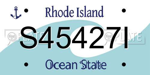 S45427I Rhode Island License Plate