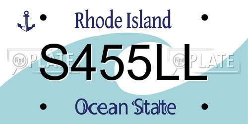 S455LL Rhode Island License Plate