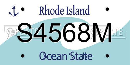 S4568M Rhode Island License Plate