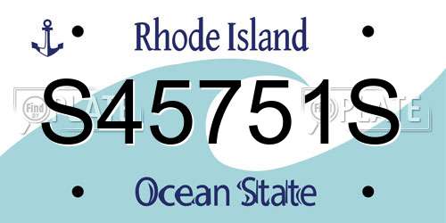 S45751S Rhode Island License Plate