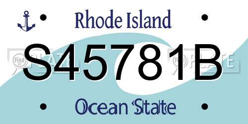S45781B Rhode Island License Plate
