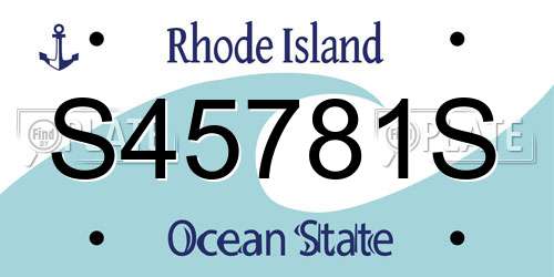 S45781S Rhode Island License Plate