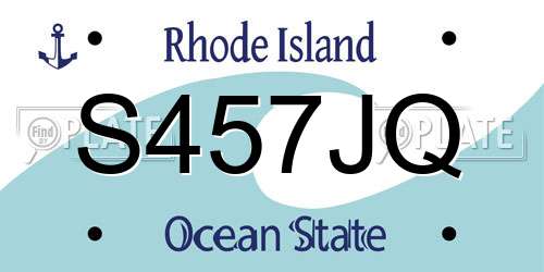 S457JQ Rhode Island License Plate