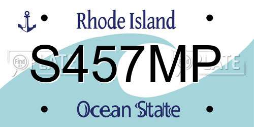 S457MP Rhode Island License Plate