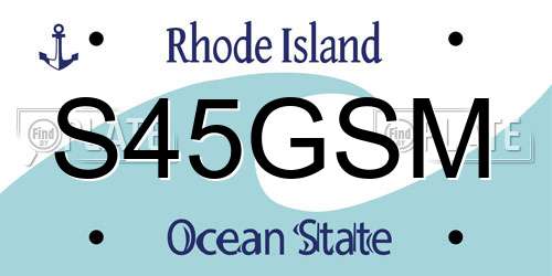 S45GSM Rhode Island License Plate