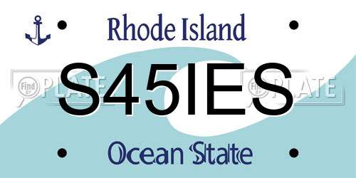 S45IES Rhode Island License Plate