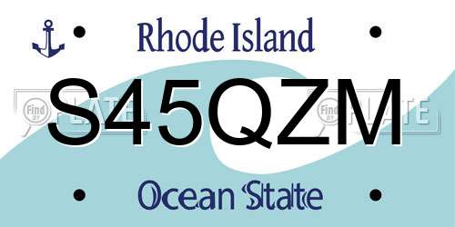 S45QZM Rhode Island License Plate
