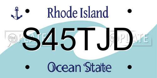 S45TJD Rhode Island License Plate