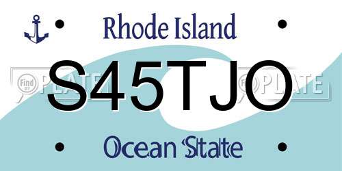 S45TJO Rhode Island License Plate