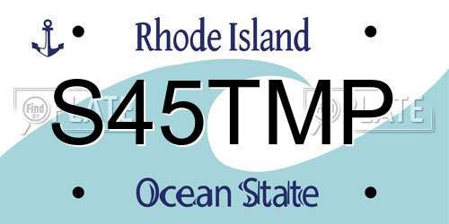 S45TMP Rhode Island License Plate