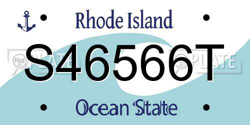 S46566T Rhode Island License Plate