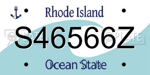 S46566Z Rhode Island License Plate