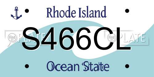 S466CL Rhode Island License Plate